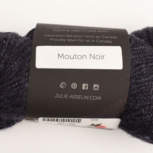 Julie Asselin Leizu DK Yarn SW Merino Silk 115g 260yds Color Mouton Noir - Picture 5 of 5